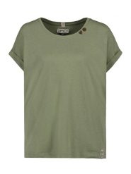 Sublevel Koszulka w kolorze khaki rozmiar: M. Brązowe bluzki damskie Sublevel, m, bez wzorów, z bawełny, bez kołnierzyka, bez ramiączek. Za 48.39 zł.