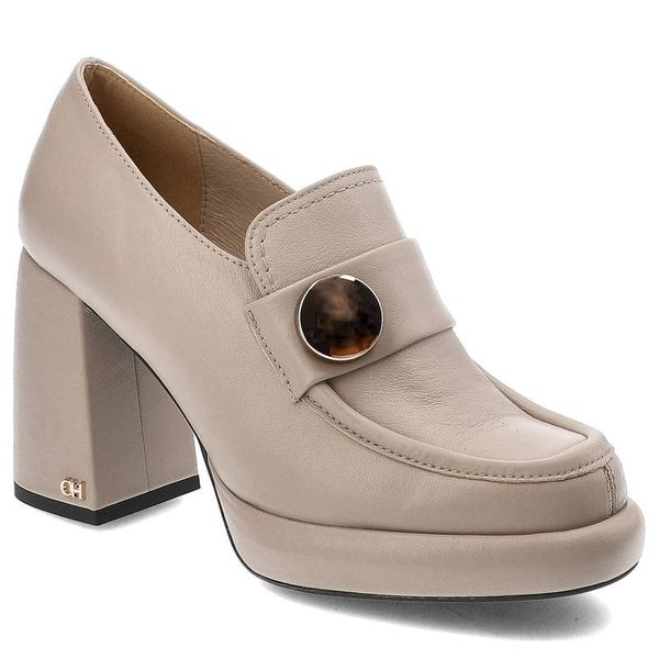 Beżowe Półbuty CheBello Wygodne Skórzane Buty. Brązowe półbuty damskie CheBello, bez wzorów, ze skóry, bez obcasa, na platformie, bez zapięcia. Za 429.00 zł.