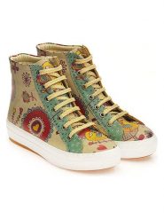 Goby Sneakersy w kolorze beżowym ze wzorem rozmiar: 37. Brązowe obuwie sportowe damskie Goby, za kostkę, bez zapięcia. Za 217.99 zł.