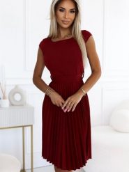 Sukienka Model Lila 311-15 Bordo - Numoco. Czerwone sukienki damskie NUMOCO, bez wzorów, eleganckie, bez ramiączek. Za 354.35 zł.