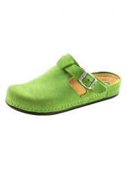 Heine Skórzane kapcie w kolorze zielonym rozmiar: 42. Zielone kapcie damskie Heine, ze skóry. Za 69.99 zł.
