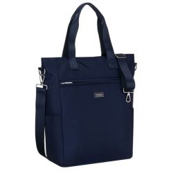 Shopperka damska w granatowym kolorze, jednokomorowa i zamykana suwakiem Peterson PTN CTY-17. Torebki klasyczne damskie Peterson, bez dodatków. Za 79.99 zł.