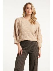 Smashed Lemon Sweter w kolorze beżowym rozmiar: 3XL. Brązowe swetry klasyczne damskie Smashed Lemon, xl, z wełny, bez kołnierzyka. Za 126.99 zł.