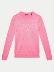 Guess Sweter J4YR00 Z3FP0 Różowy Regular Fit. Czerwone swetry dziewczęce Guess, z aplikacjami, z wiskozy, bez kołnierzyka, bez ramiączek. Za 129.99 zł.