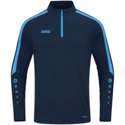 Bluza dresowa zapinana na zamek błyskawiczny Jako Power. Niebieskie bluzy damskie JAKO, s, bez wzorów, z dresówki, bez kaptura. Za 288.50 zł.