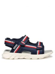Geox Sandały Ragazzo J55F1C 01511 C0735 D Biały. Białe sandały dziewczęce Geox, z materiału, bez obcasa, bez zapięcia. Za 149.99 zł.