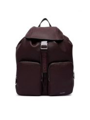 Calvin Klein Plecak Weebbing Strap Flap Backpack LV04F3645G Bordowy. Czerwone plecaki Calvin Klein, bez wzorów, ze skóry. Za 649.99 zł.