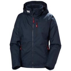 Damska kurtka wodoodporna Helly Hansen Crew Pile. Niebieskie kurtki damskie Helly Hansen, bez wzorów, bez kaptura. Za 853.00 zł.