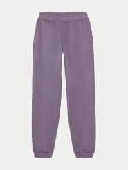 4F Spodnie dresowe 4FJWAW24TTROF754 Fioletowy Regular Fit. Fioletowe spodnie dresowe dziewczęce 4F, bez wzorów, z bawełny. Za 49.99 zł.