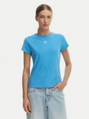 Tommy Hilfiger T-Shirt WW0WW48710 Niebieski Slim Fit. Niebieskie t-shirty damskie Tommy Hilfiger, s, bez wzorów, z bawełny, bez kołnierzyka. Za 169.99 zł.