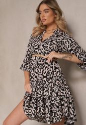 Czarna Sukienka Bawełniana o Rozkloszowanym Kroju w Etniczny Print Zalivine. Czarne sukienki damskie Renee, z aplikacjami, z bawełny, eleganckie, bez ramiączek. W wyprzedaży za 43.99 zł.