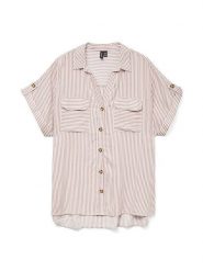Vero Moda Bluzka w kolorze beżowym rozmiar: XS. Brązowe bluzki damskie Vero Moda, s, bez wzorów, z wiskozy, klasyczne, bez kołnierzyka, bez ramiączek. Za 43.99 zł.