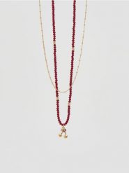 Zestaw naszyjników - mahoniowy. Brązowe naszyjniki damskie Reserved. Za 59.99 zł.