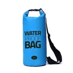 Dry Bag - wodoodporna torba 10 l - niebieska - 17x46 cm - duffel bag. Niebieskie torby sportowe EUROCATCH, bez wzorów, z materiału. Za 109.99 zł.