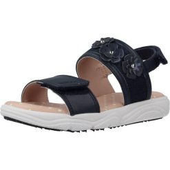 Sandały GEOX J SANDAL DEAPHNE GIR Niebieski. Niebieskie sandały damskie Geox, bez wzorów, ze skóry, bez obcasa, bez zapięcia. Za 189.99 zł.