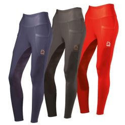 Damskie legginsy jeździeckie z pełną przyczepnością Tattini Begonia. Niebieskie legginsy damskie TATTINI, bez wzorów, z materiału. Za 445.50 zł.
