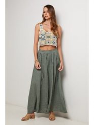 Lin Passion Lniana spódnica w kolorze khaki rozmiar: 34/36. Brązowe spódnice damskie Lin Passion, bez wzorów, ze lnu, klasyczne, maxi. Za 165.99 zł.