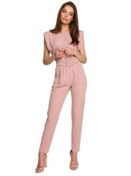 Stylove Kombinezon w kolorze jasnoróżowym rozmiar: L. Różowe kombinezony damskie Stylove, l, bez wzorów, z tkaniny, bez kołnierzyka, bez ramiączek. Za 89.99 zł.