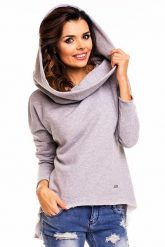 Szara Nietuzinkowa Bluza z Dużym Kapturem. Szare bluzy damskie Awama, l, bez wzorów, z bawełny. Za 176.90 zł.
