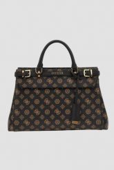GUESS Brązowa Sestri Logo Luxury. Brązowe torebki klasyczne damskie Guess, ze skóry ekologicznej, bez dodatków. W wyprzedaży za 607.99 zł.