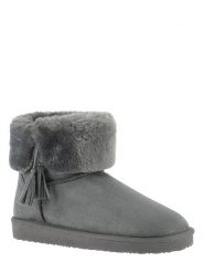 ISLAND BOOT Botki zimowe "Cinnamon" w kolorze szarym rozmiar: 37. Szare botki damskie Island Boot, na zimę, z materiału, bez obcasa, bez zapięcia. Za 124.11 zł.