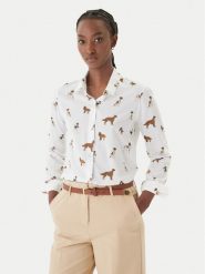 Barbour Koszula Safari LSH1357MI91 Biały Relaxed Fit. Białe koszule damskie Barbour, bez wzorów, z wiskozy, bez kołnierzyka, bez ramiączek. Za 439.99 zł.