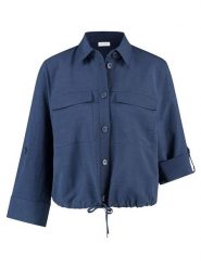Gerry Weber Bluzka w kolorze granatowym rozmiar: 40. Niebieskie bluzki damskie Gerry Weber, bez wzorów, bez kołnierzyka, bez ramiączek. Za 198.56 zł.