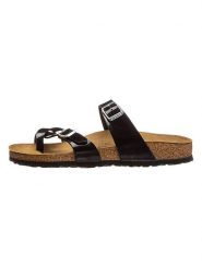 Birkenstock Japonki "Mayari" w kolorze czarnym rozmiar: 42. Czarne klapki damskie Birkenstock, bez wzorów, z otwartym noskiem, bez obcasa, bez zapięcia. Za 185.95 zł.