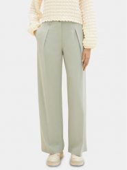 Tom Tailor Spodnie materiałowe 1040686 Zielony Wide Leg. Zielone spodnie materiałowe damskie Tom Tailor, bez wzorów, z materiału. Za 229.99 zł.