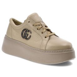 Beżowe Sneakersy Armodo Damskie Stylowe Obuwie. Brązowe obuwie sportowe damskie Armodo, na wiosnę, z materiału, bez zapięcia. Za 329.00 zł.