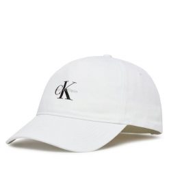 Czapka z daszkiem Calvin Klein. Białe czapki z daszkiem damskie Calvin Klein, bez wzorów. Za 129.99 zł.