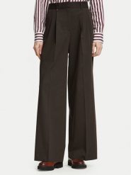 Tommy Hilfiger Spodnie materiałowe Blend WW0WW51898 Brązowy Wide Leg. Brązowe spodnie materiałowe damskie Tommy Hilfiger, bez wzorów, z materiału. Za 649.99 zł.