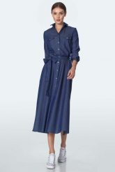 Szmizjerka z Kieszeniami - Jeans. Sukienki damskie Nife, bez wzorów, z bawełny, bez ramiączek. Za 339.90 zł.