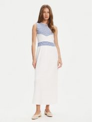 United Colors Of Benetton Sukienka letnia 1194EV02A Niebieski Regular Fit. Niebieskie sukienki damskie United Colors Of Benetton, bez wzorów, z bawełny, bez ramiączek. Za 299.99 zł.