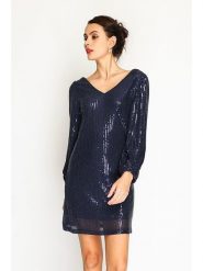 ASSUILI Sukienka w kolorze granatowym rozmiar: 38. Niebieskie sukienki damskie Assuili, bez wzorów, klasyczne, bez ramiączek. Za 148.61 zł.