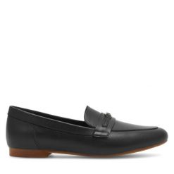 Lordsy GINO ROSSI. Czarne półbuty damskie Gino Rossi, bez wzorów, bez obcasa, bez zapięcia. Za 279.99 zł.