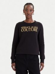Versace Jeans Couture Bluza 80HAIT01 CF01T Czarny Regular Fit. Czarne bluzy damskie Versace Jeans Couture, s, bez wzorów, z bawełny, bez kaptura. Za 939.99 zł.