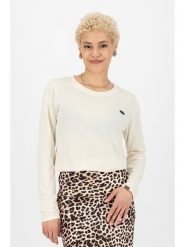 Alife and kickin Koszulka "Lea" w kolorze kremowym rozmiar: XS. Brązowe koszulki damskie Alife and Kickin, xs, bez wzorów, z bawełny, bez kołnierzyka, bez ramiączek. Za 79.21 zł.