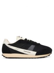 Tommy Jeans Sneakersy Tjw Retro Runner Archive EN0EN03013 Czarny. Czarne obuwie sportowe damskie Tommy Jeans, z jeansu, bez zapięcia. Za 449.99 zł.