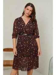 Curvy Lady Sukienka w kolorze brązowo-czarnym rozmiar: 44/46. Brązowe sukienki damskie Curvy Lady, bez wzorów, klasyczne, bez ramiączek. Za 132.05 zł.