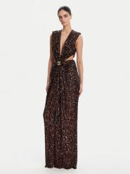Elisabetta Franchi Sukienka wieczorowa ABR4852E2 644 Brązowy Regular Fit. Brązowe sukienki damskie Elisabetta Franchi, bez wzorów, z syntetyku, wizytowe, bez ramiączek. Za 3,439.00 zł.