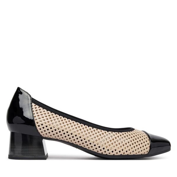 Półbuty Caprice. Brązowe czółenka damskie Caprice, bez wzorów, bez obcasa, na obcasie, bez zapięcia. Za 379.99 zł.