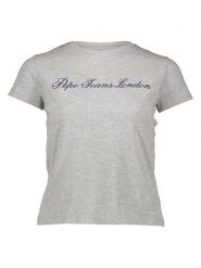 Pepe Jeans Koszulka w kolorze szarym rozmiar: XL. Szare bluzki damskie Pepe Jeans, xl, bez wzorów, z jeansu, bez kołnierzyka, bez ramiączek. Za 65.54 zł.