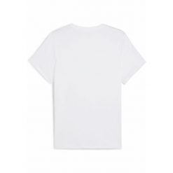 Damska koszulka z logo ESS No. 1 PUMA White Spring Fern Green. Białe bluzki damskie Puma, m, bez wzorów, bez kołnierzyka, bez ramiączek. W wyprzedaży za 64.00 zł.