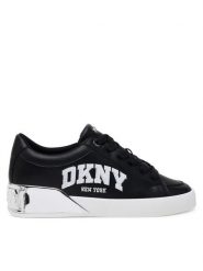 DKNY Sneakersy K1558006 Czarny. Czarne obuwie sportowe damskie DKNY, ze skóry, bez zapięcia. W wyprzedaży za 319.99 zł.
