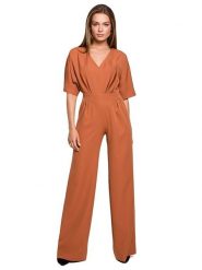 Stylove Kombinezon w kolorze jasnobrązowym rozmiar: L. Brązowe kombinezony damskie Stylove, l, bez wzorów, bez kołnierzyka, bez ramiączek. Za 76.39 zł.
