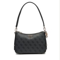 Torebka Guess. Czarne listonoszki damskie Guess, z aplikacjami, bez dodatków. Za 289.99 zł.