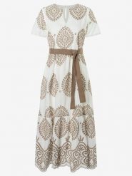 More & More Sukienka w kolorze biało-beżowym rozmiar: 40. Białe sukienki damskie More & More, bez wzorów, z tkaniny, bez ramiączek. Za 276.71 zł.