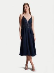 Hey Kyla Sukienka koktajlowa 5AC106HK Granatowy Slim Fit. Niebieskie sukienki damskie Hey Kyla, bez wzorów, z syntetyku, wizytowe, bez ramiączek. Za 419.99 zł.