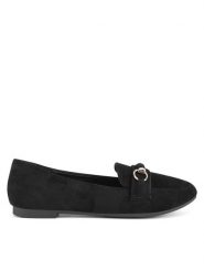 DeeZee Mokasyny QHS-3 Czarny. Czarne mokasyny damskie DeeZee, z materiału, bez obcasa. Za 79.99 zł.